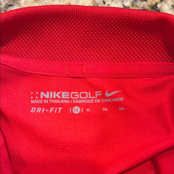 Nike Mens Golf Dri-Fit  Polo XL Red - Picture 4 of 4